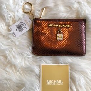 Michael Kors Metallic Mini Wallet Coin Purse NWT